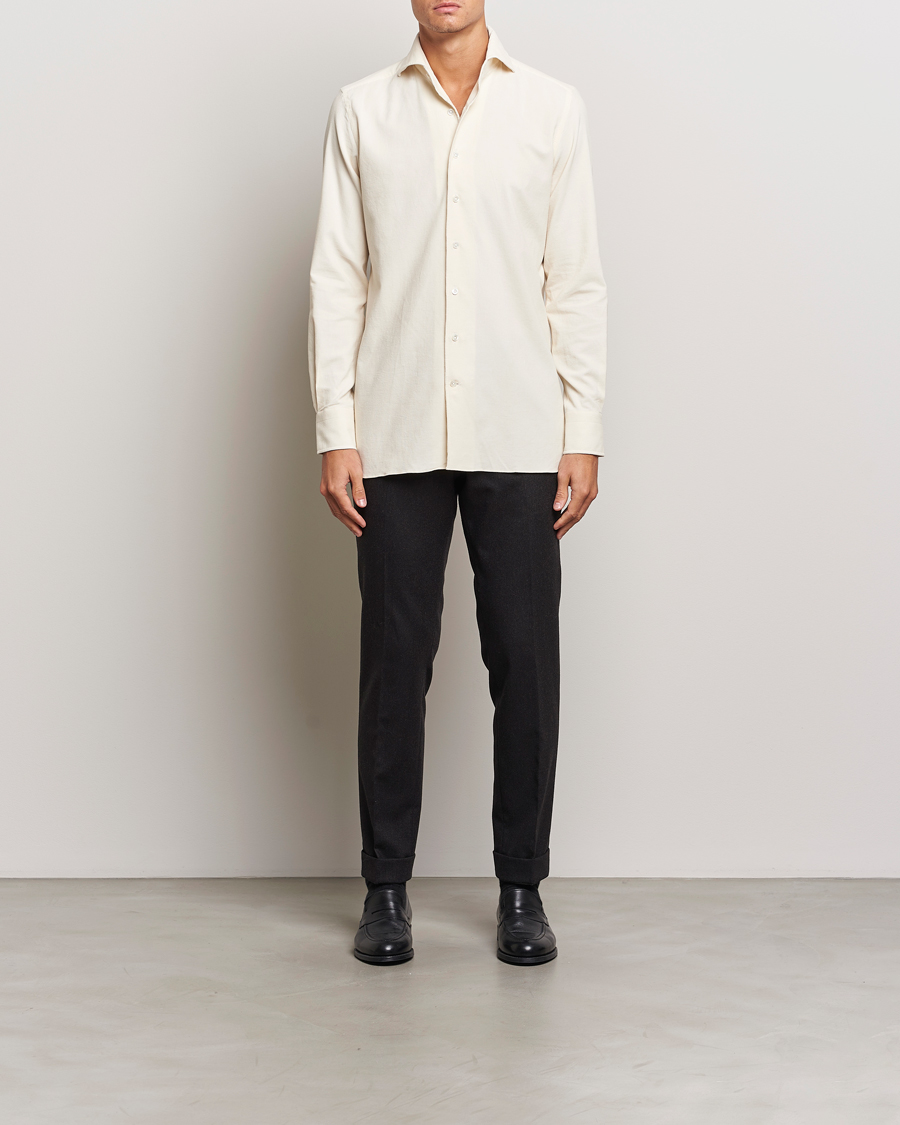Heren | Overhemden | 100Hands | Japan Corduroy Shirt Off White