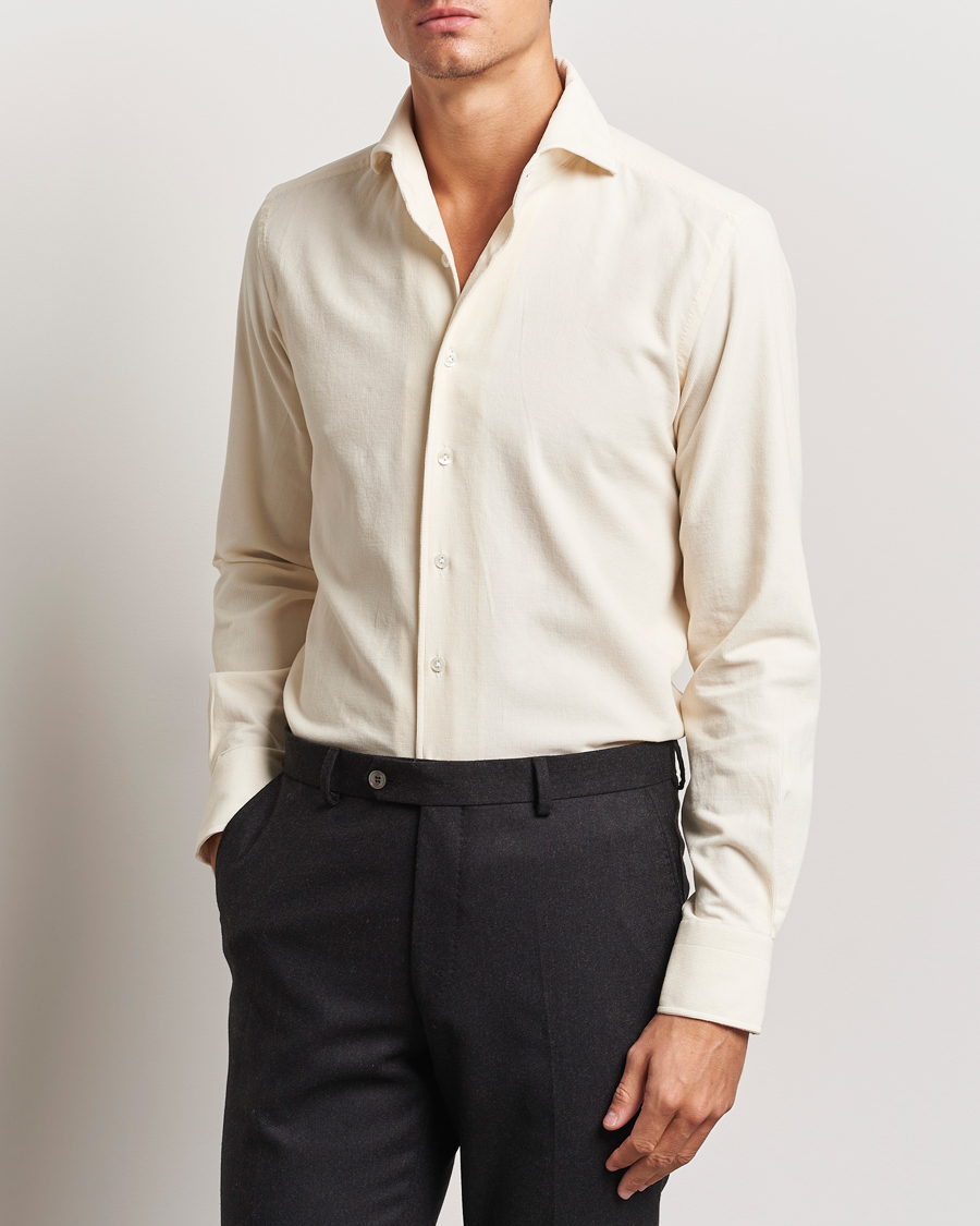 Heren | Overhemden | 100Hands | Japan Corduroy Shirt Off White
