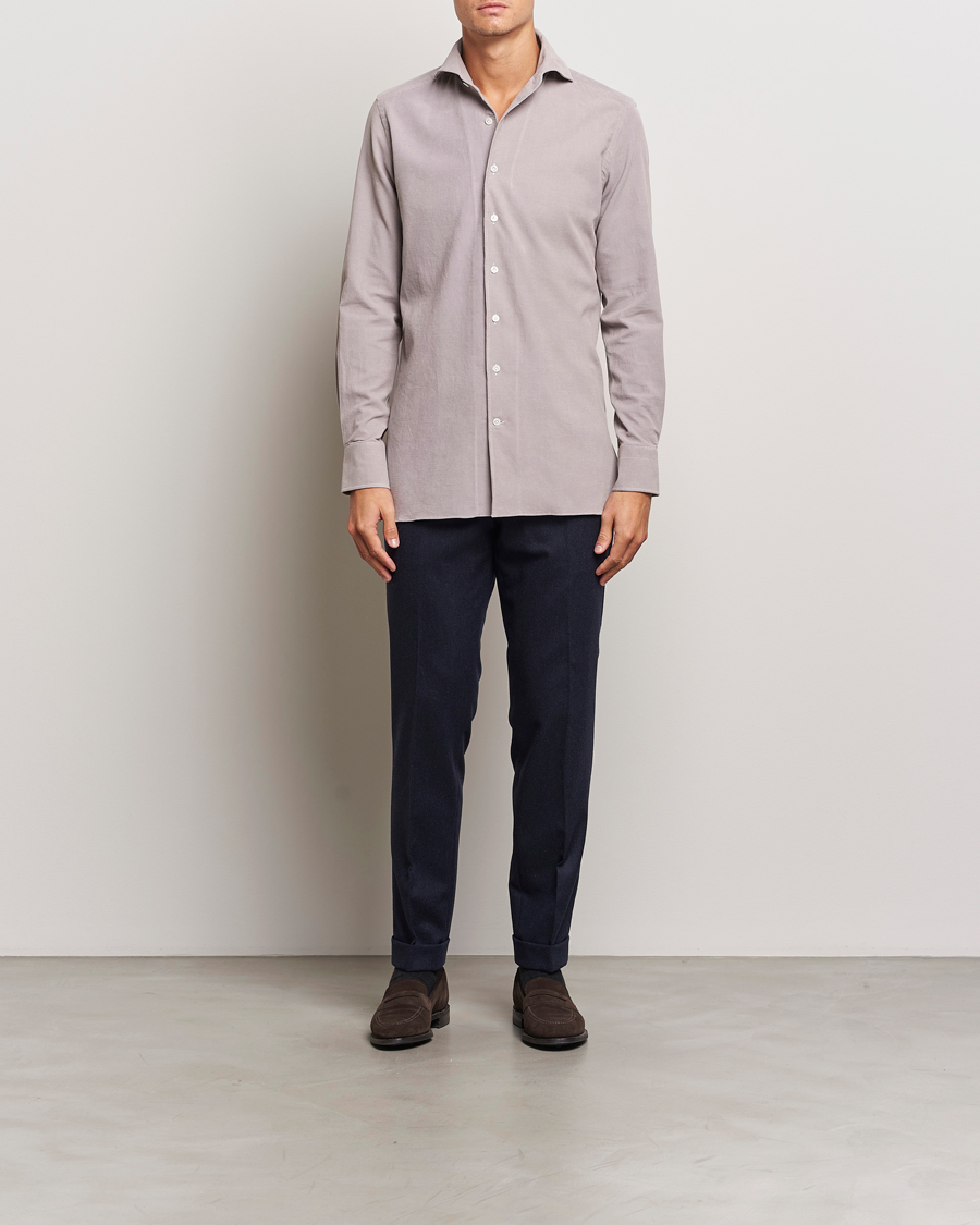 Heren | Overhemden | 100Hands | Japan Corduroy Shirt Aubergine