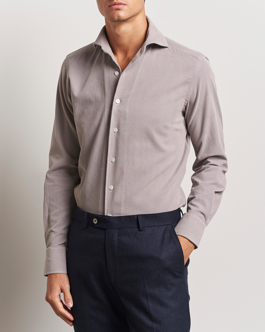 Heren | Overhemden | 100Hands | Japan Corduroy Shirt Aubergine