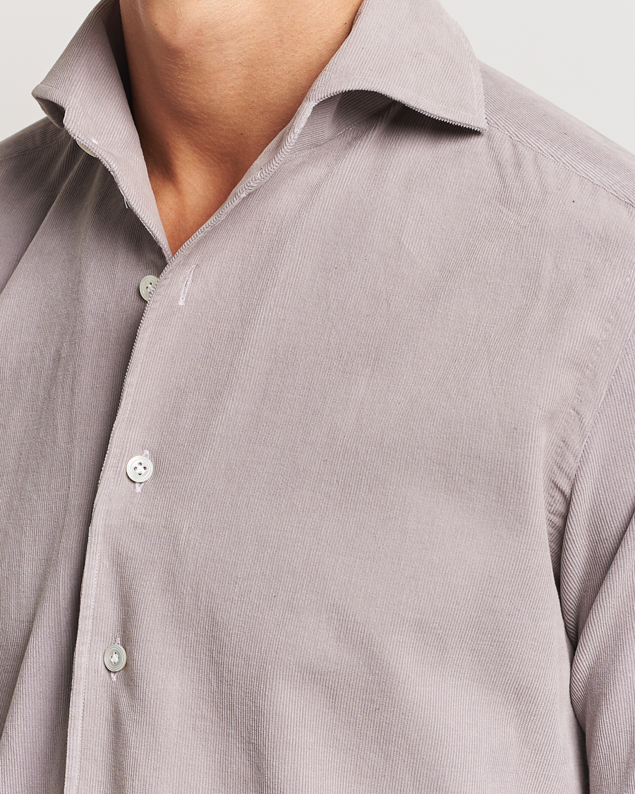 Heren | Overhemden | 100Hands | Japan Corduroy Shirt Aubergine