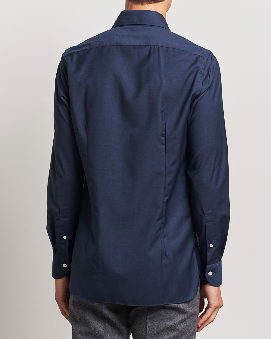 Heren | Overhemden | 100Hands | Full Spread Wool Shirt Navy