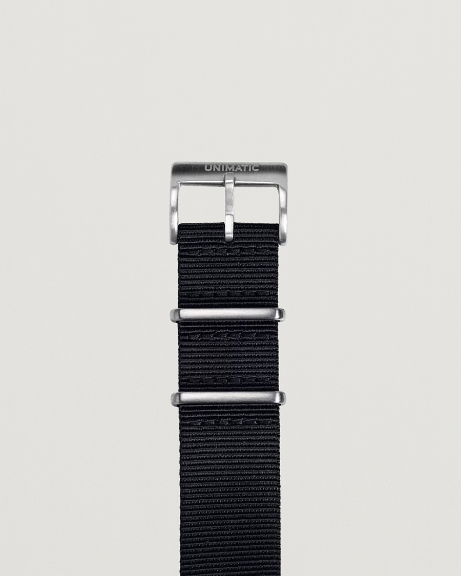 Heren | Horlogebandjes | UNIMATIC | Nylon Nato Steel 22mm Strap Black