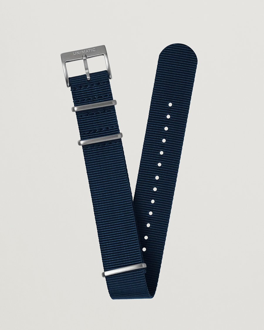 Heren | Horlogebandjes | UNIMATIC | Nylon Nato Steel 22mm Strap Vintage Navy