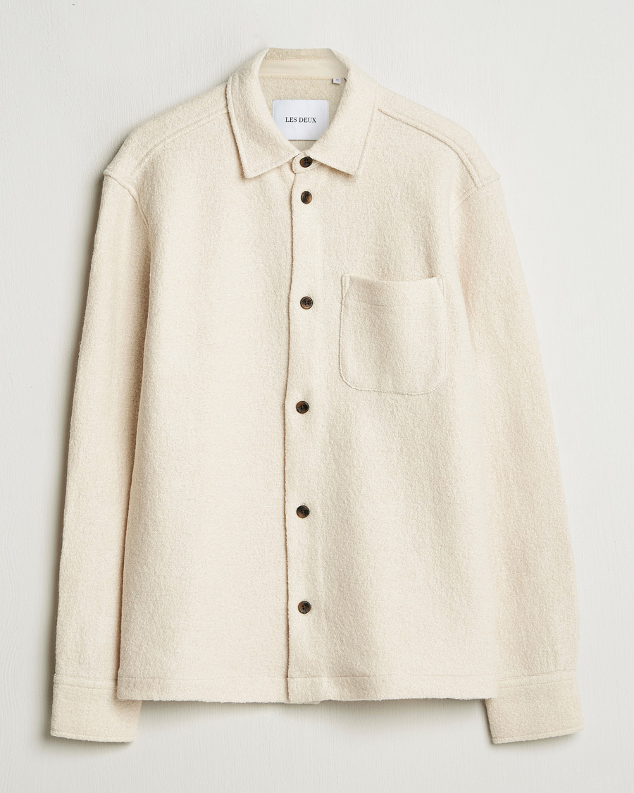 Heren | Overhemden | LES DEUX | Kaleb Boucle Overshirt Ivory