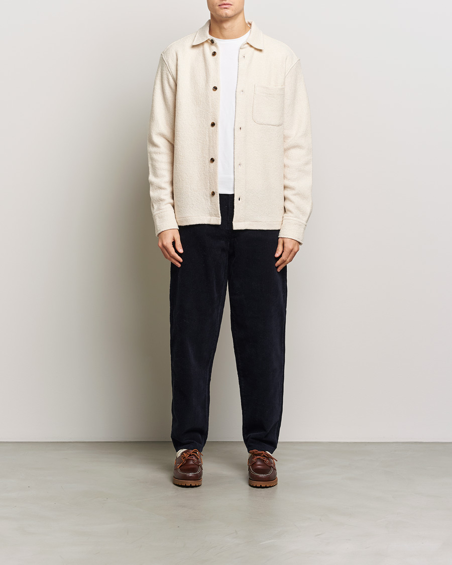 Heren | Overhemden | LES DEUX | Kaleb Boucle Overshirt Ivory