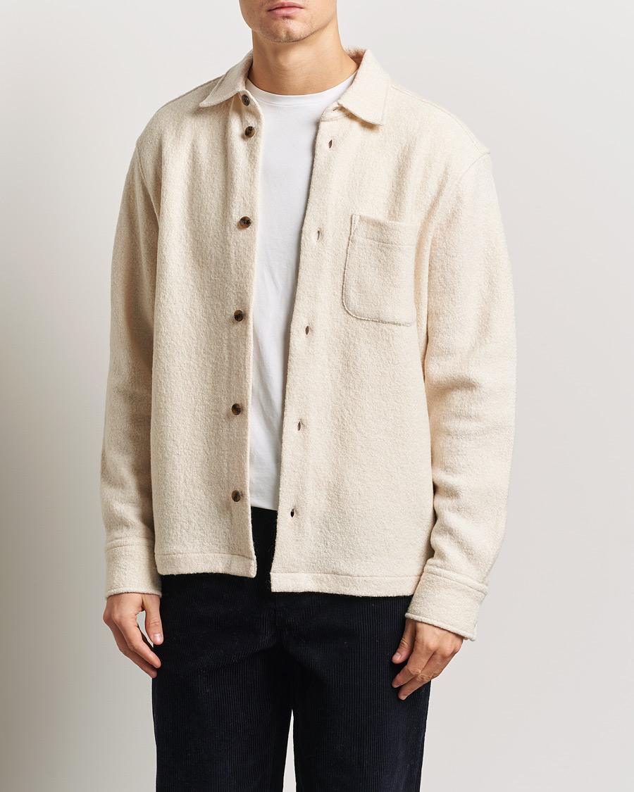 Heren | Overhemden | LES DEUX | Kaleb Boucle Overshirt Ivory
