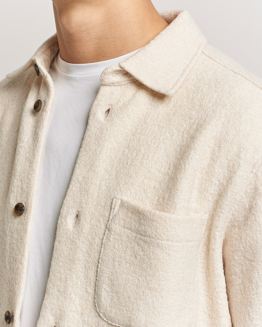 Heren | Overhemden | LES DEUX | Kaleb Boucle Overshirt Ivory