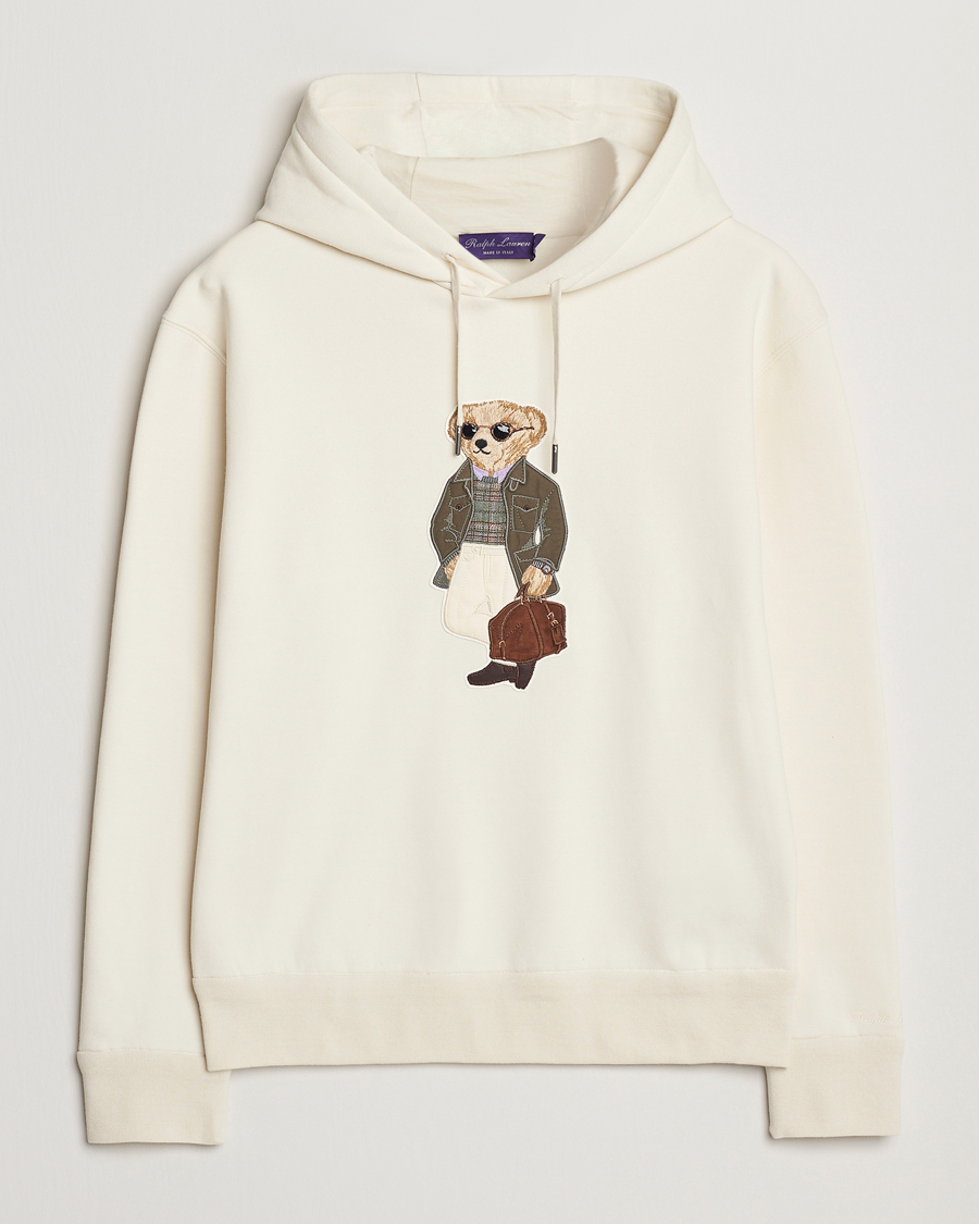 Heren | Truien | Ralph Lauren Purple Label | Luxury Fleece Bear Hoodie Cream