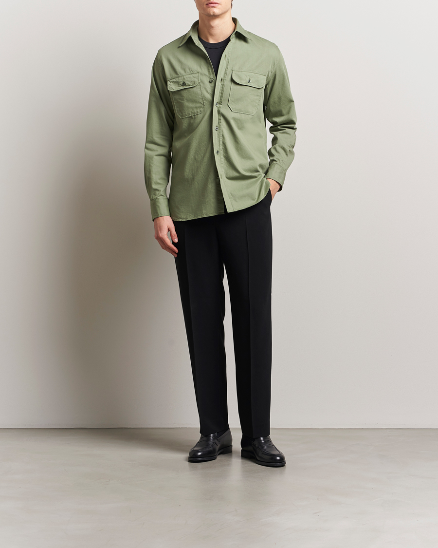 Heren | Overhemden | Ralph Lauren Purple Label | Chino Twill Overshirt Dark Ivy
