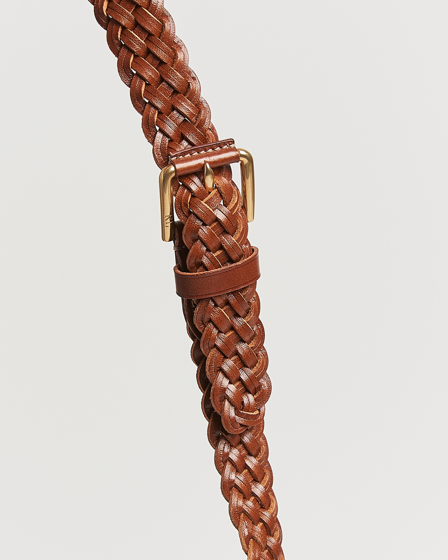 Heren | Ralph Lauren Purple Label Braided Belt Brown Calf | Ralph Lauren Purple Label | Braided Belt Brown Calf