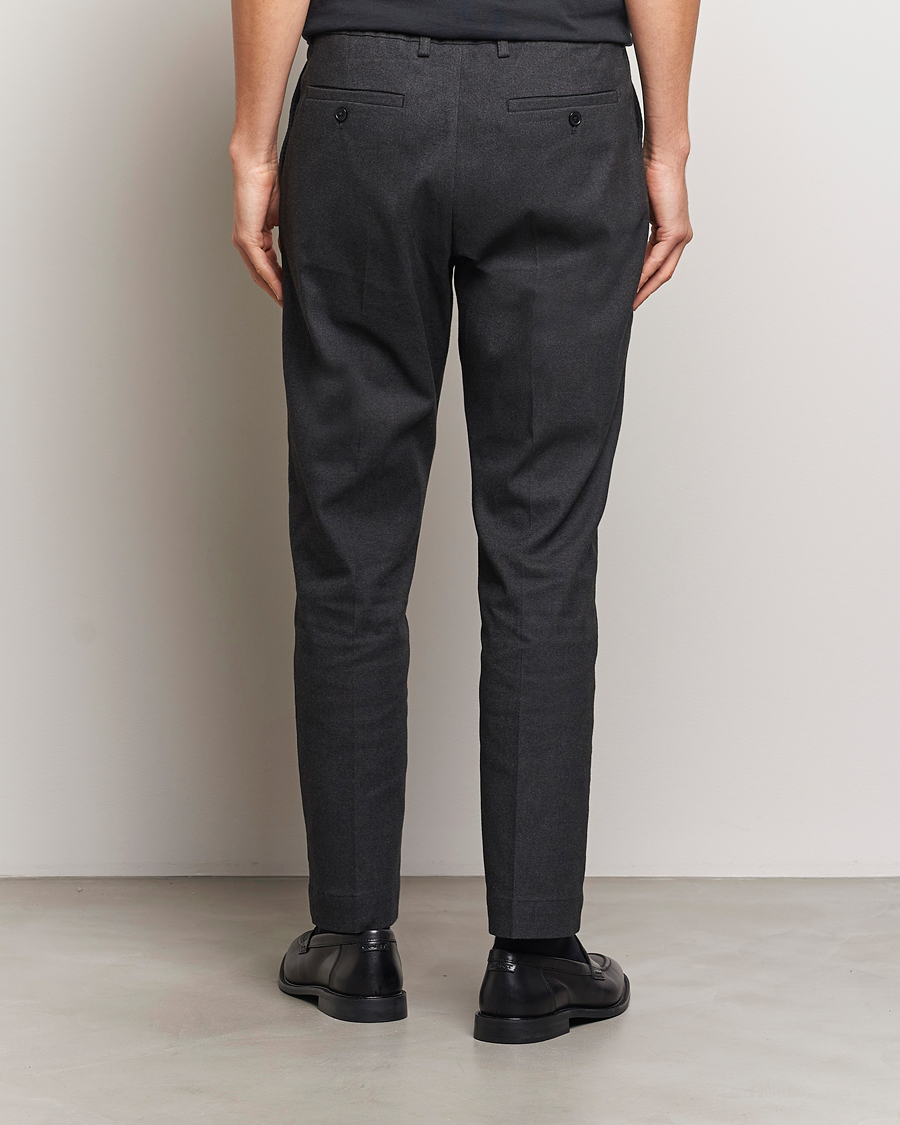 Heren | Broeken | NN07 | Billie Brushed Drawstring Trousers Black Melange