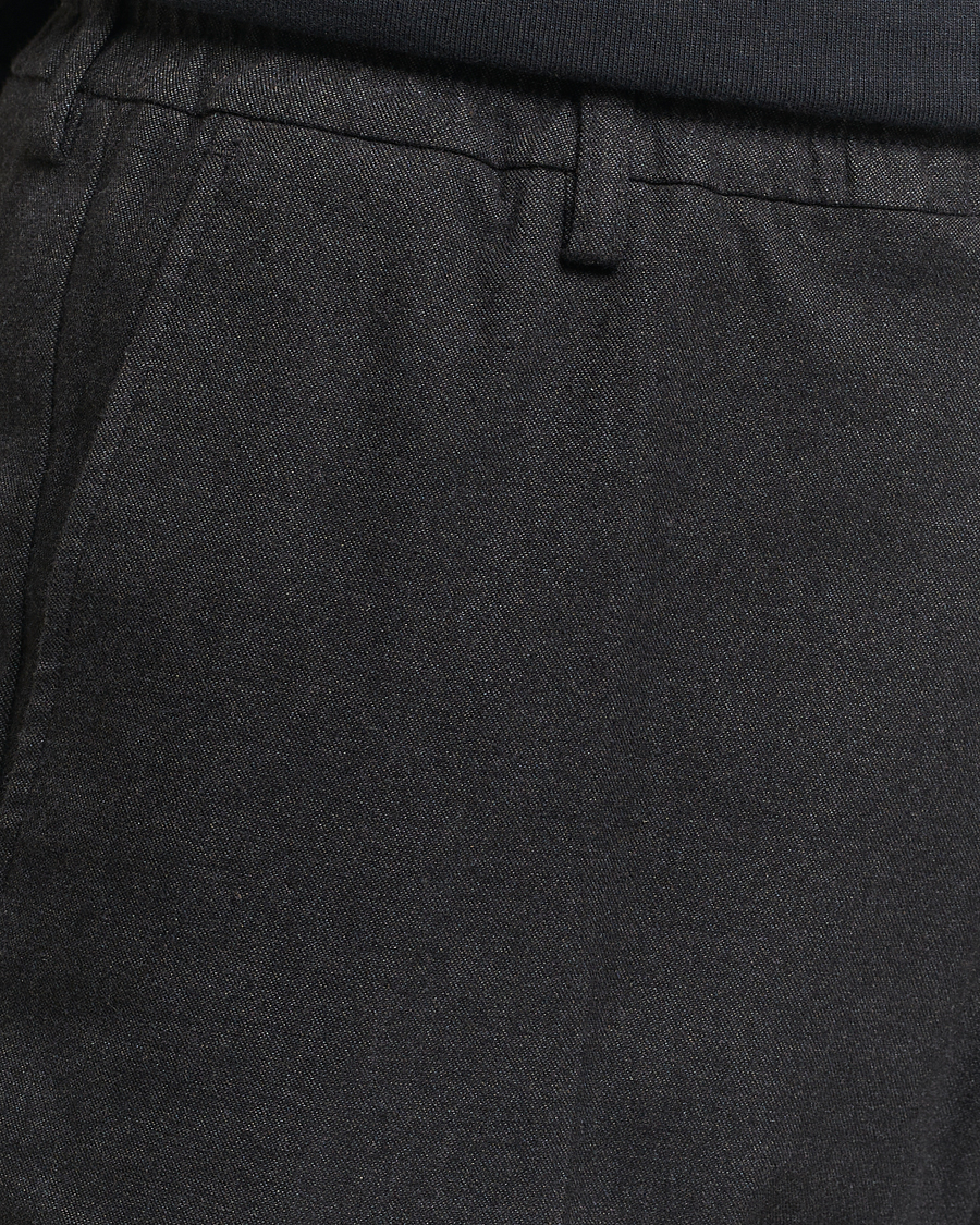 Heren | Broeken | NN07 | Billie Brushed Drawstring Trousers Black Melange