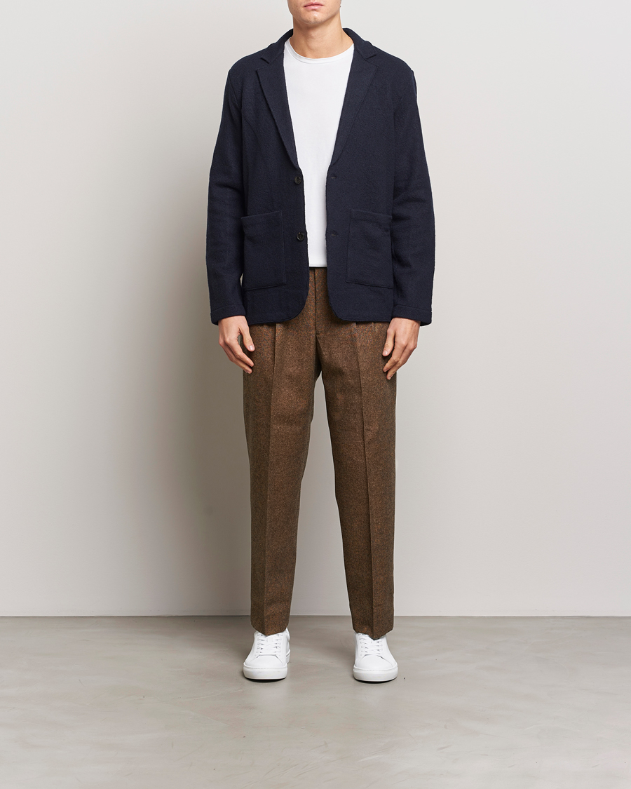 Heren | Broeken | NN07 | Fritz Wool Pleated Trousers Orange Brown