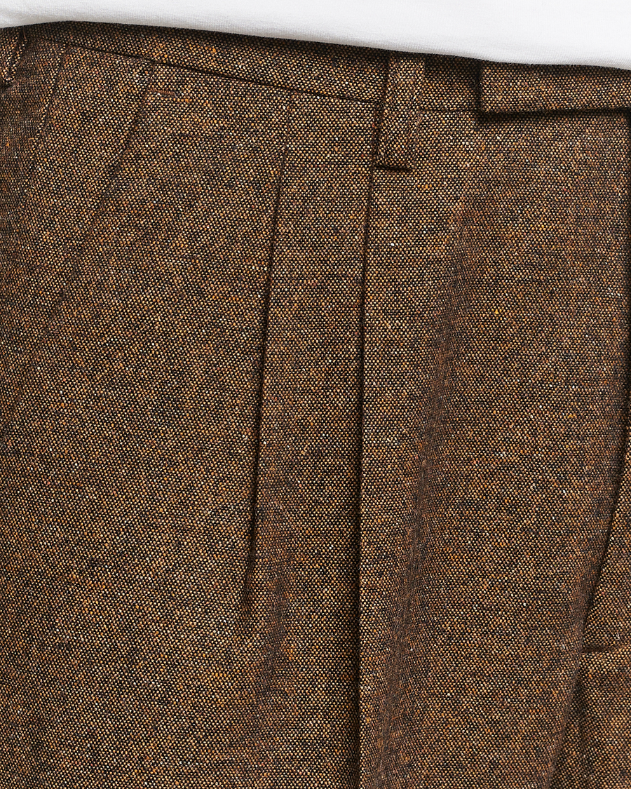 Heren | Broeken | NN07 | Fritz Wool Pleated Trousers Orange Brown
