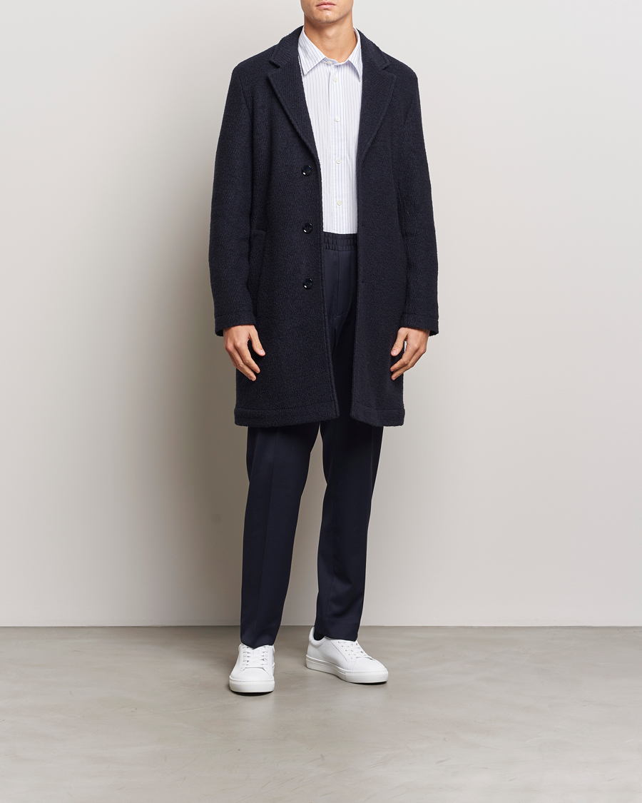 Heren | Broeken | Filippa K | Relaxed Terry Wool Trousers Navy