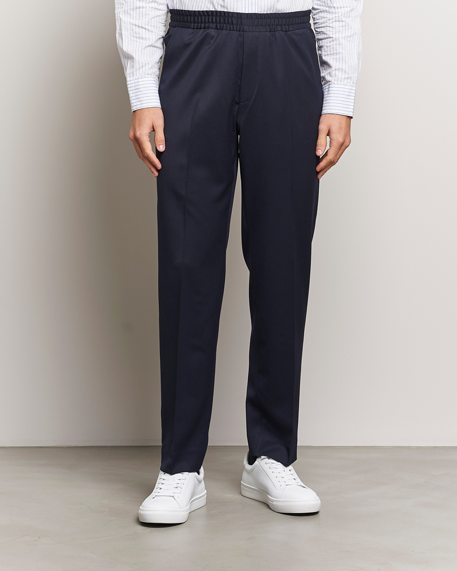 Heren | Broeken | Filippa K | Theo Relaxed Wool Trousers Navy