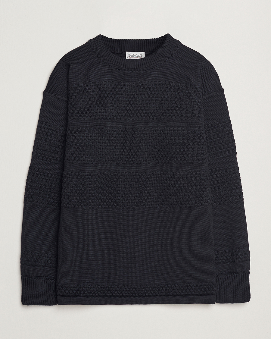 Heren | Truien | S.N.S. Herning | Fisherman Wool Crew Neck Sweater Navy Blue