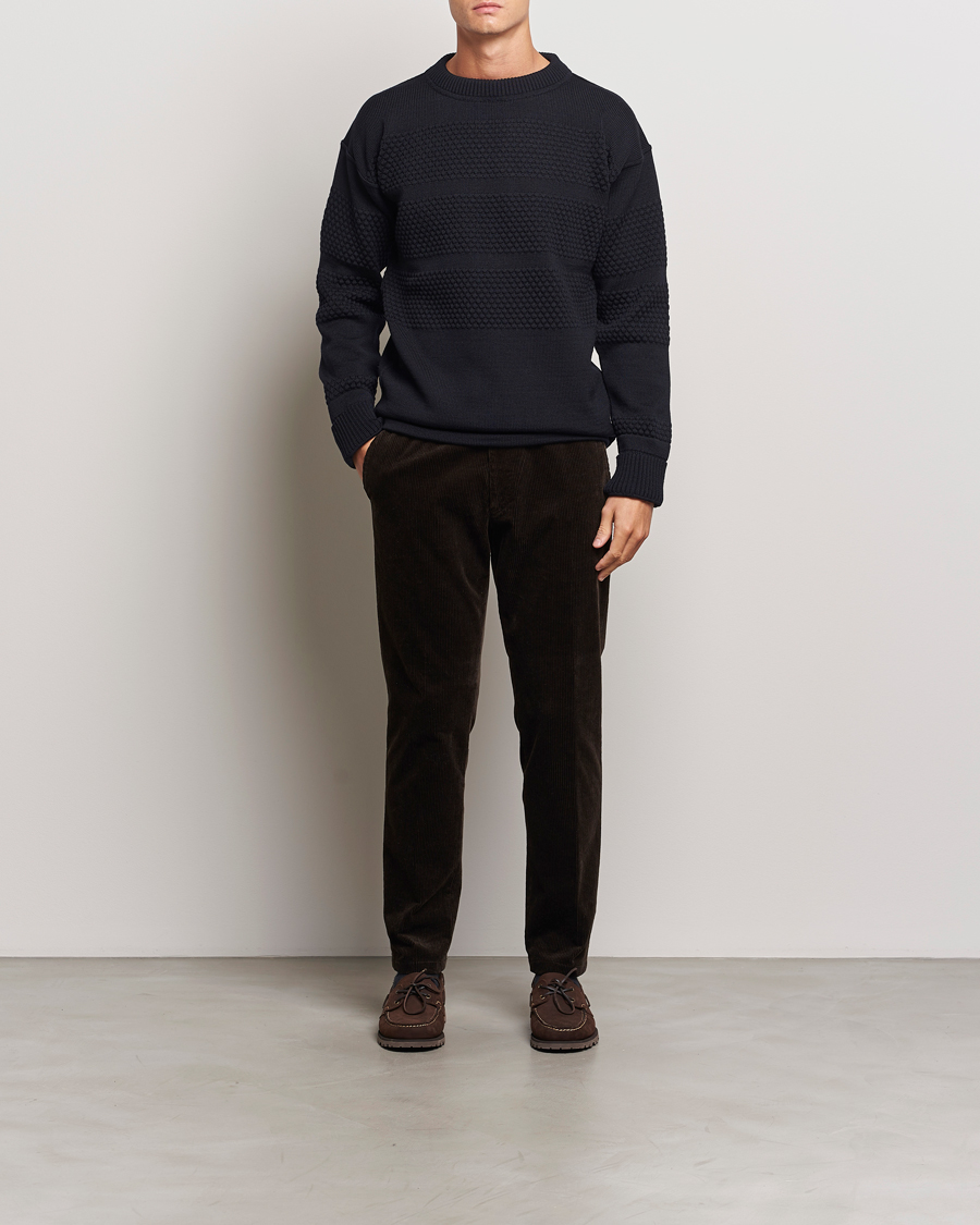 Heren | Truien | S.N.S. Herning | Fisherman Wool Crew Neck Sweater Navy Blue