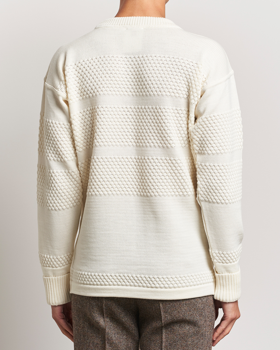 Heren | Truien | S.N.S. Herning | Fisherman Wool Crew Neck Sweater Natural White