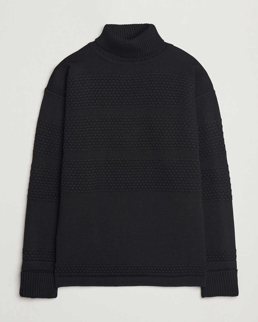 Heren | Truien | S.N.S. Herning | Fisherman Wool Rollneck Sweater Black