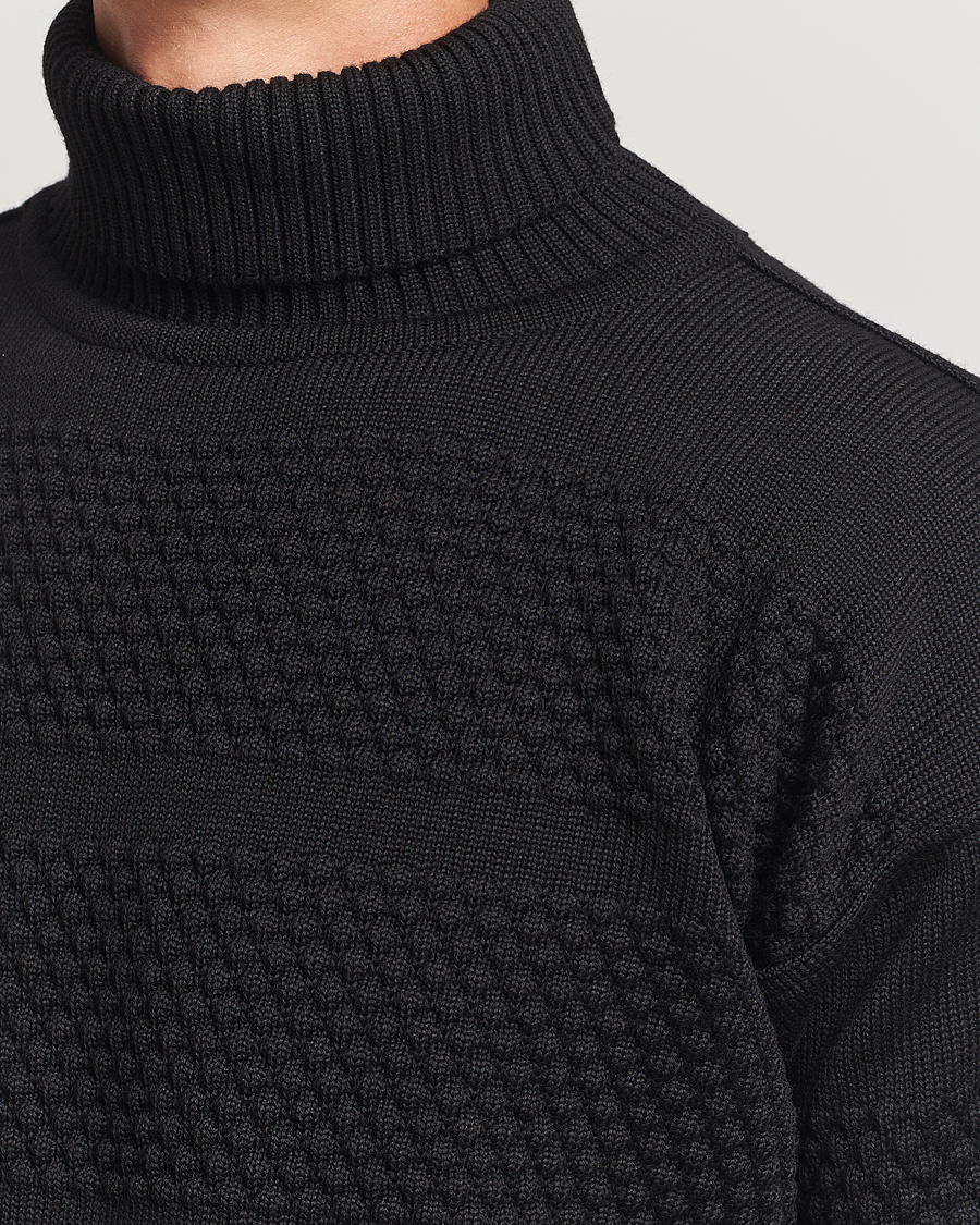 Heren | Truien | S.N.S. Herning | Fisherman Wool Rollneck Sweater Black