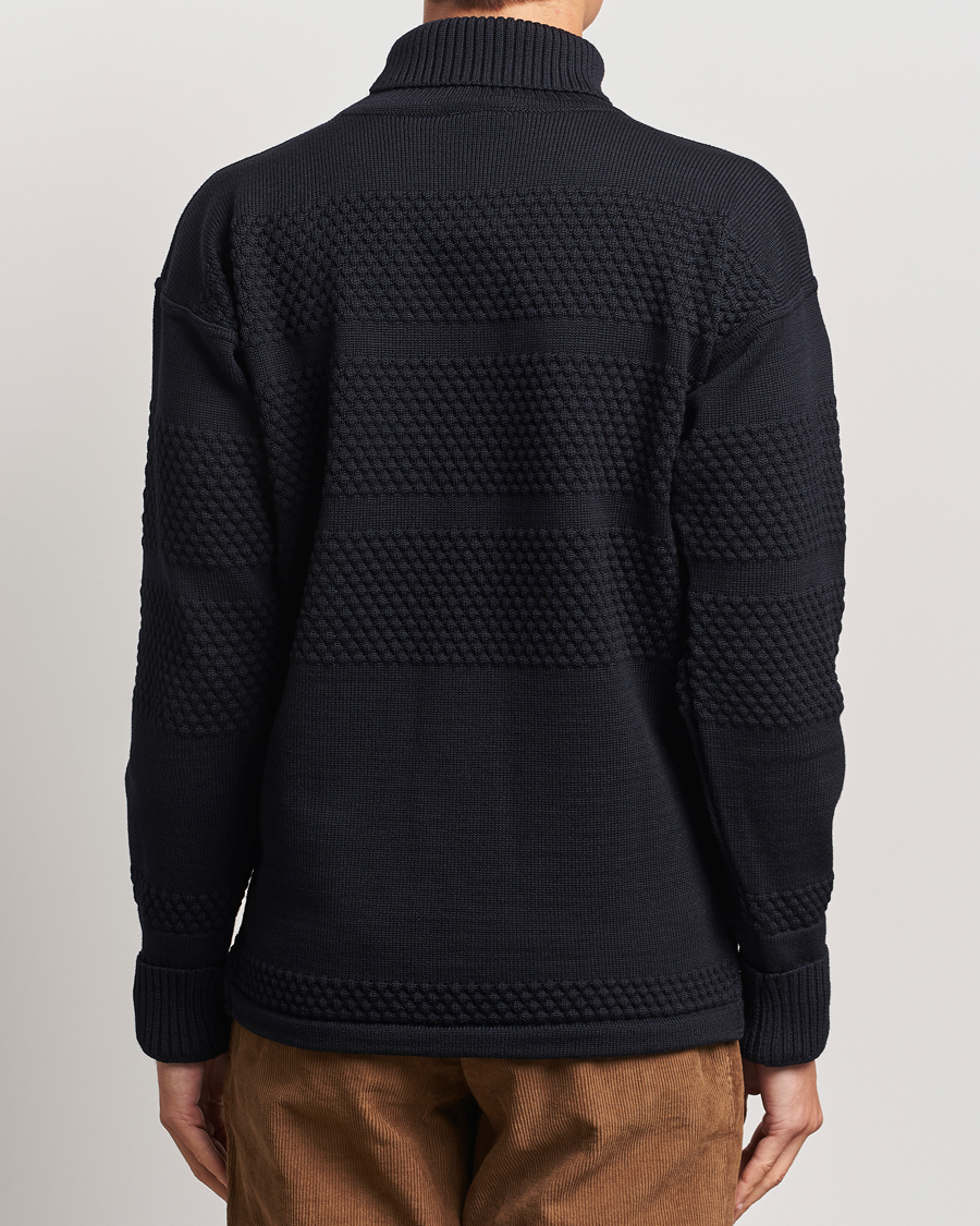 Heren | Truien | S.N.S. Herning | Fisherman Wool Rollneck Sweater Navy Blue