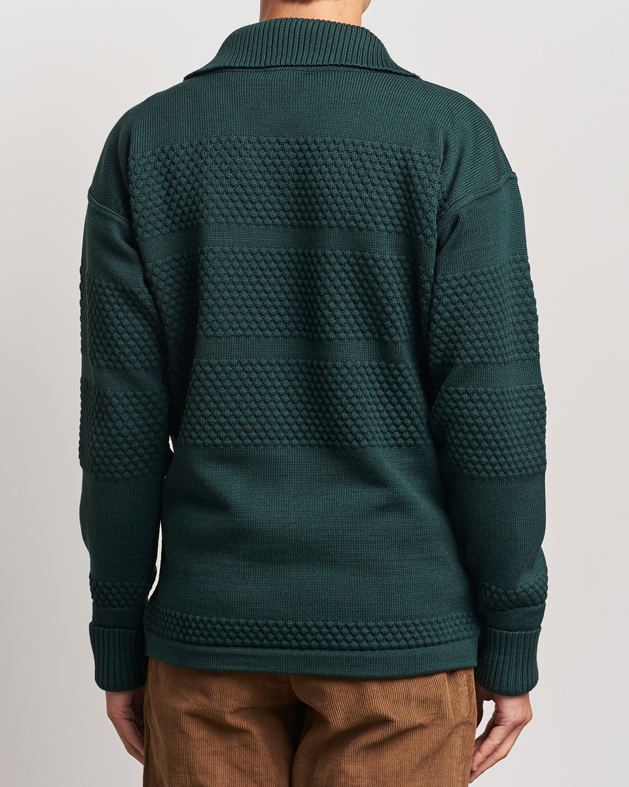 Heren | Truien | S.N.S. Herning | Fisherman Wool Half Zip Sweater Thunder Green