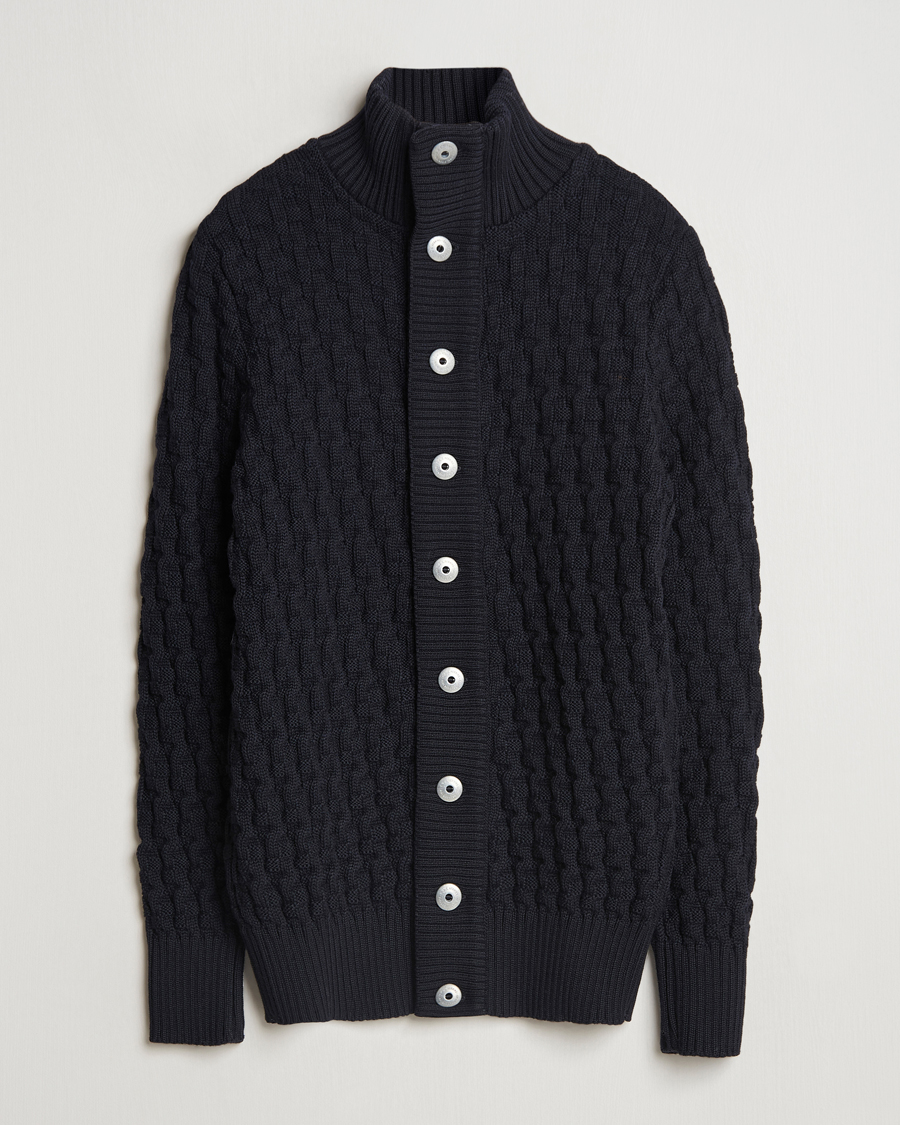 Heren | Truien | S.N.S. Herning | Stark Wool Cable Cardigan Navy