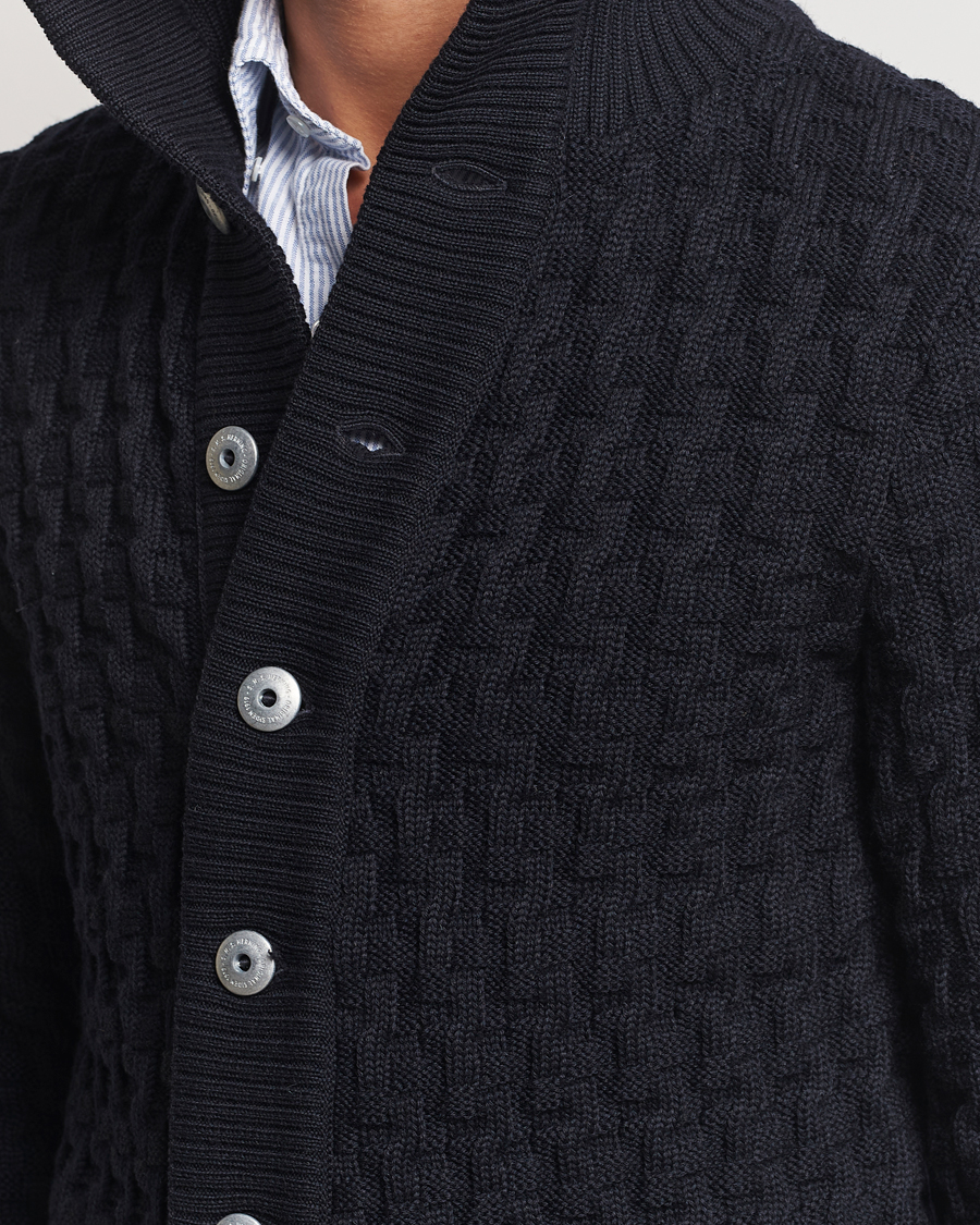 Heren | Truien | S.N.S. Herning | Stark Wool Cable Cardigan Navy