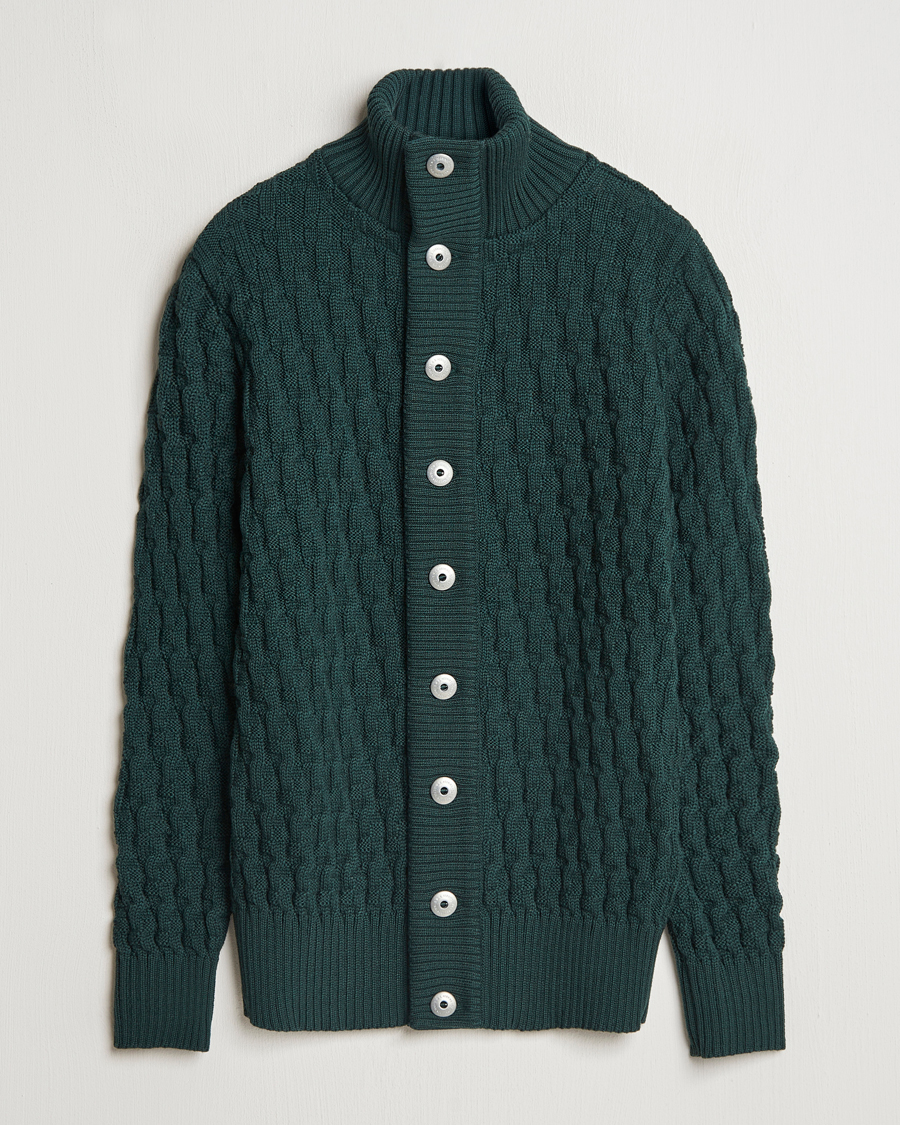 Heren | Truien | S.N.S. Herning | Stark Wool Cable Knit Cardigan Thunder Green