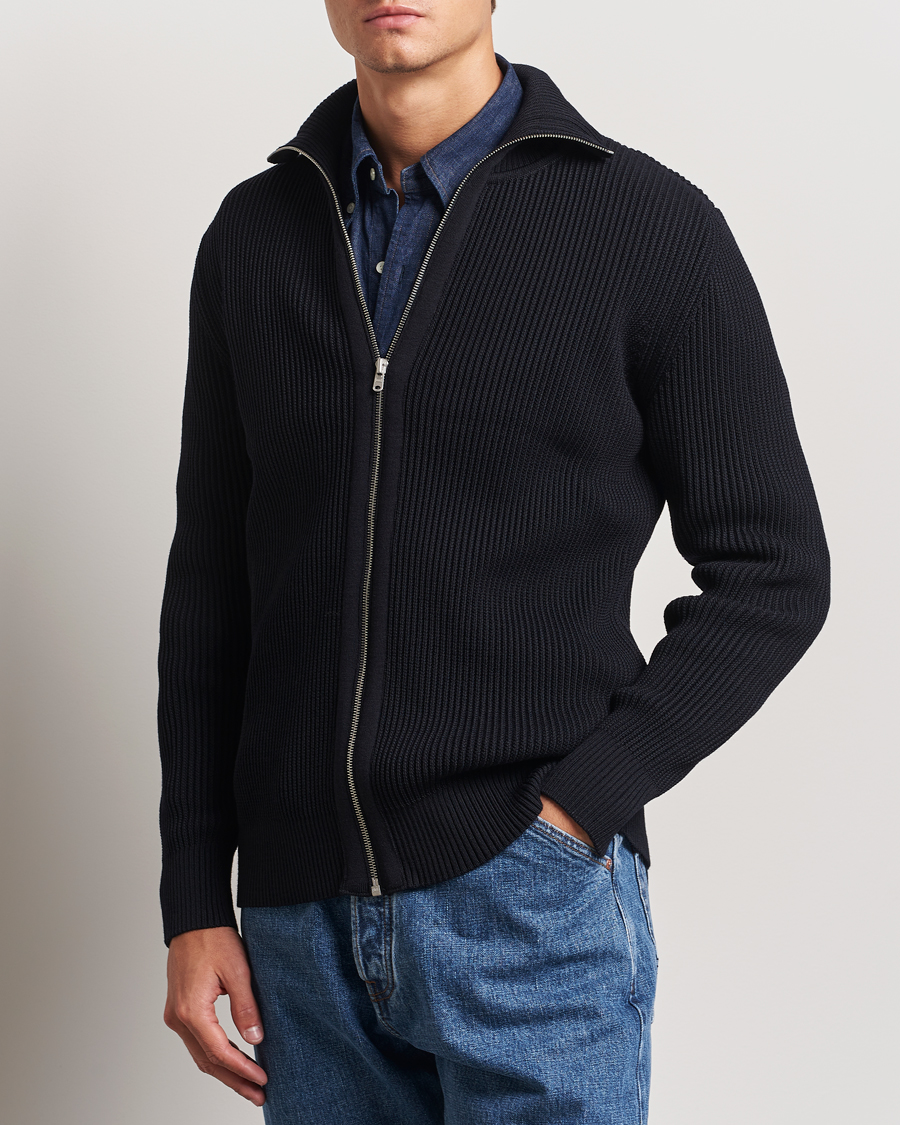 Heren | Truien | S.N.S. Herning | Fender Wool Full Zip Navy Blue