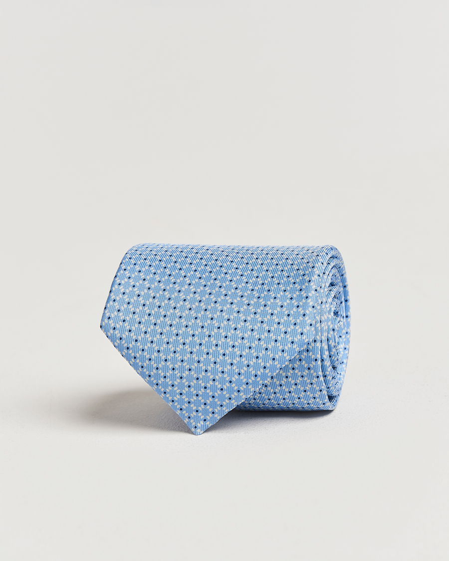 Heren | E. Marinella 3-Fold Printed Silk Tie Light Blue | E. Marinella | 3-Fold Printed Silk Tie Light Blue