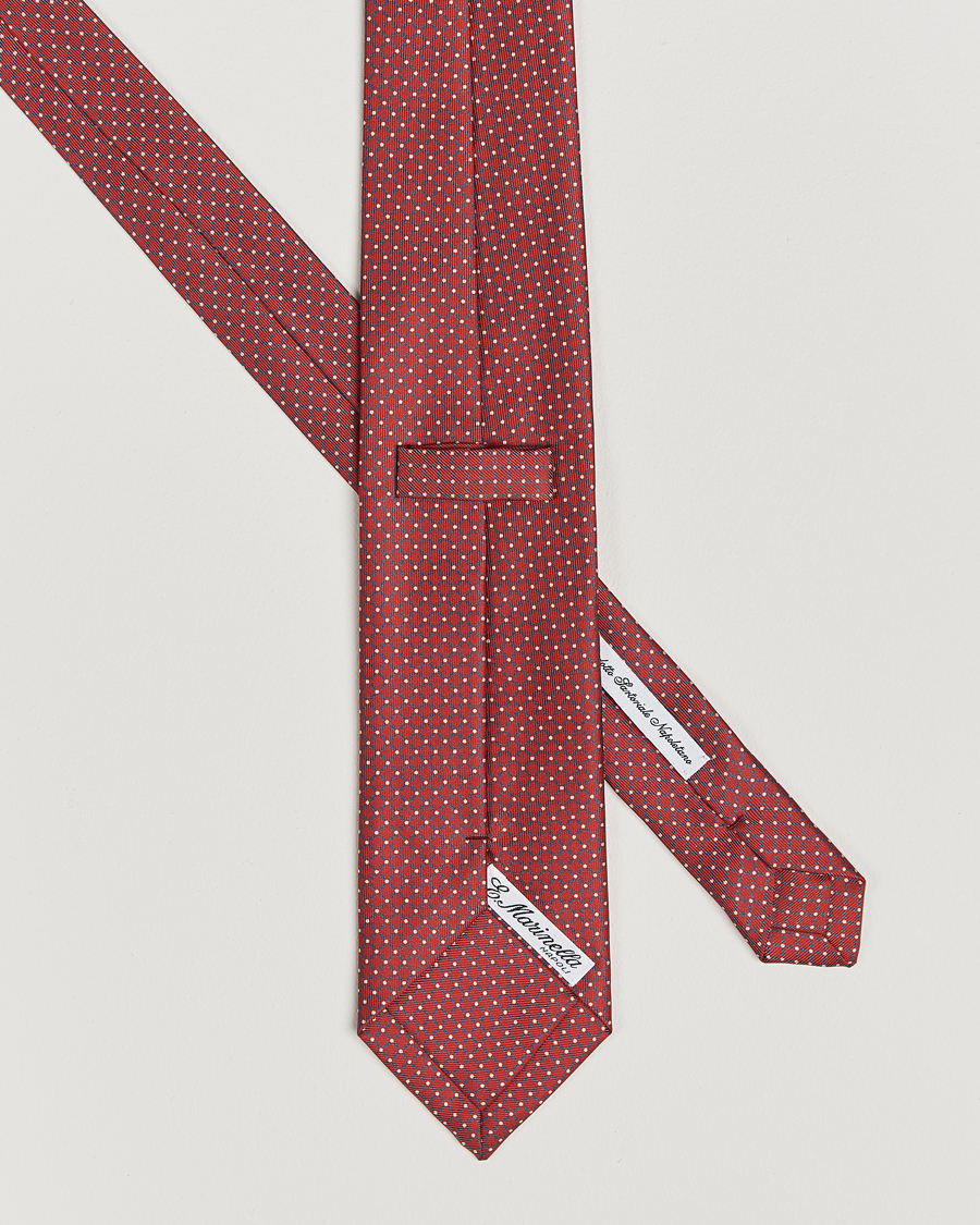 Heren | E. Marinella 3-Fold Printed Silk Tie Burgundy | E. Marinella | 3-Fold Printed Silk Tie Burgundy