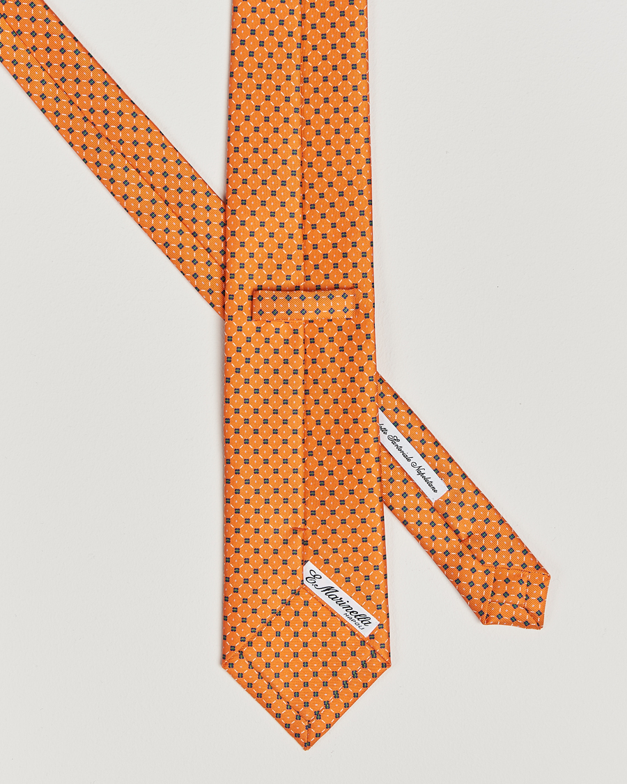 Heren | Stropdassen | E. Marinella | 3-Fold Printed Silk Tie Orange
