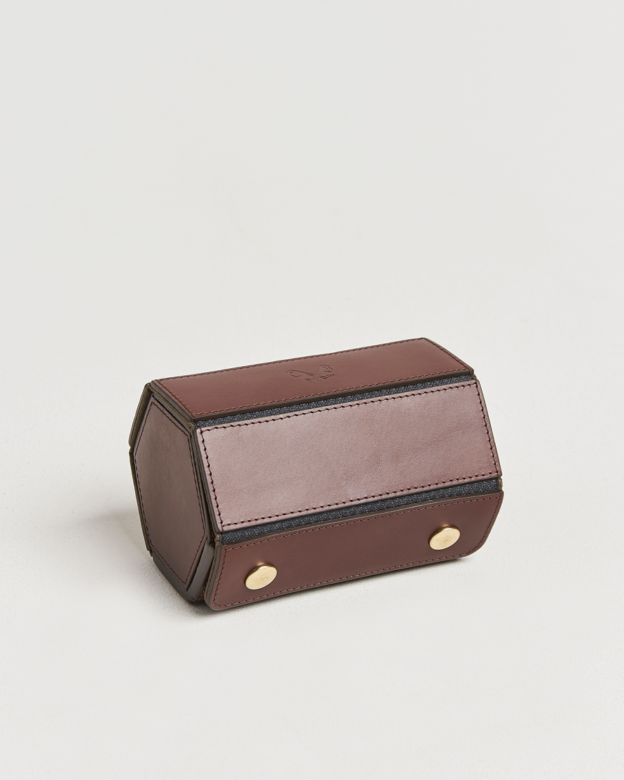 Heren | Horloge opwinders en dozen | Bennett Winch | Double Watch Roll Brown