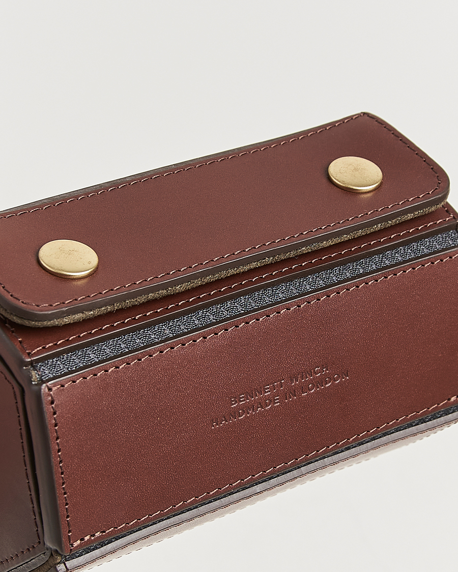 Heren | Horloge opwinders en dozen | Bennett Winch | Double Watch Roll Brown
