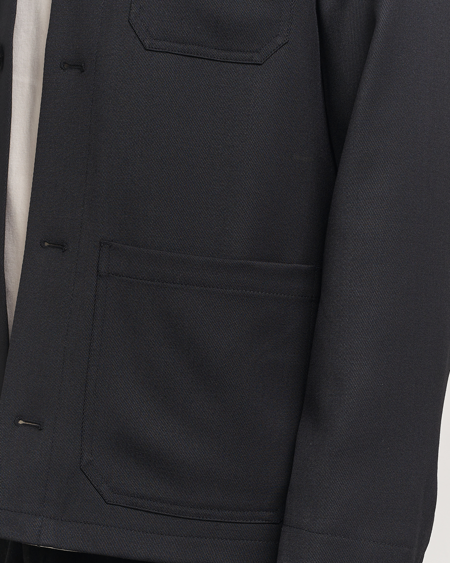 Heren | Jassen | Filippa K | Louis Wool Gabardine Shirt Jacket Black