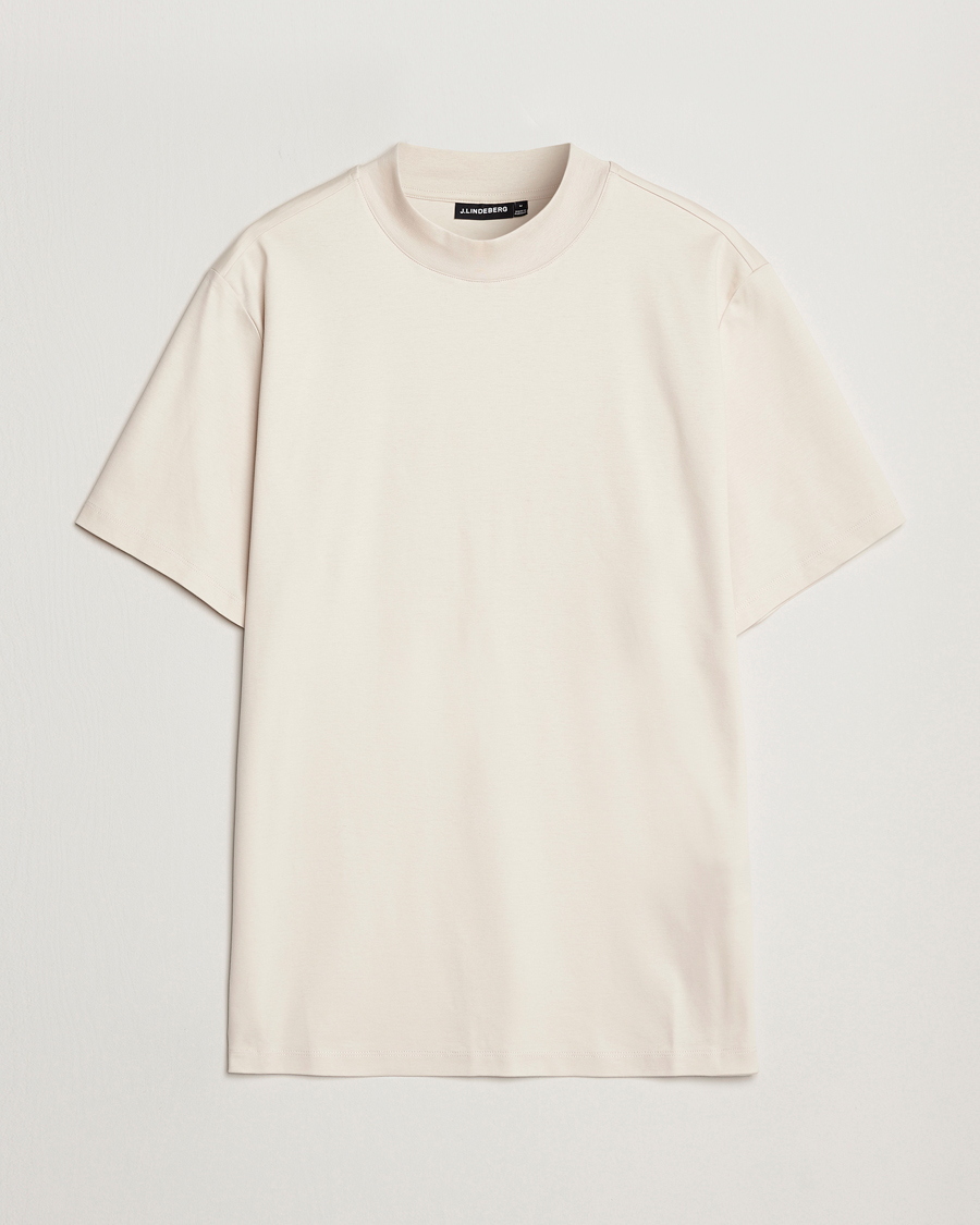 Heren | T-shirts | J.Lindeberg | Ace Mock Neck T-Shirt Moonbeam