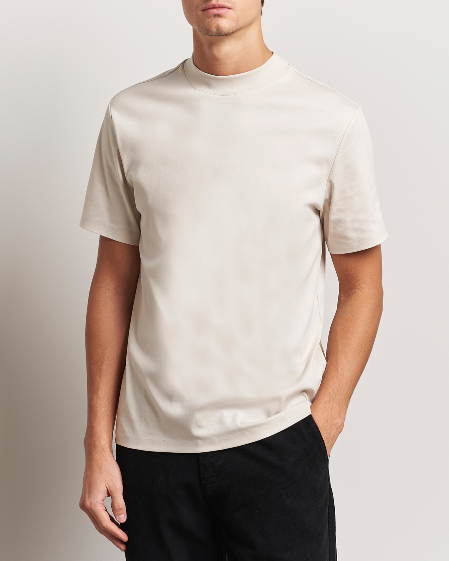 Heren | T-shirts | J.Lindeberg | Ace Mock Neck T-Shirt Moonbeam