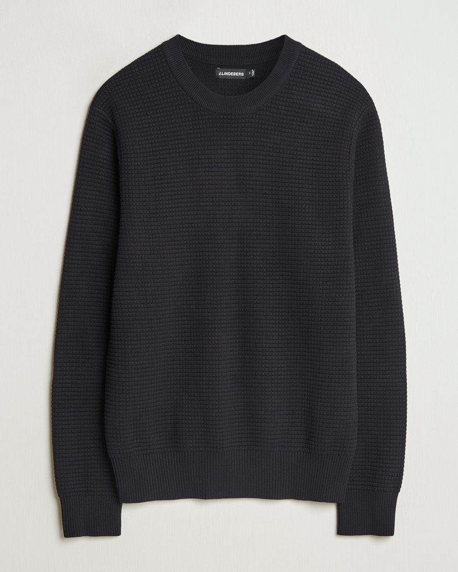 Heren | Truien | J.Lindeberg | Oliver Structure Cotton Sweater Black