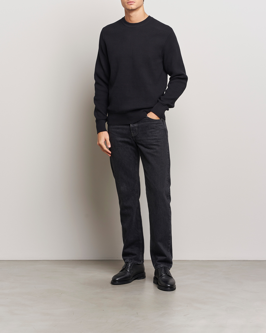 Heren | Truien | J.Lindeberg | Oliver Structure Cotton Sweater Black