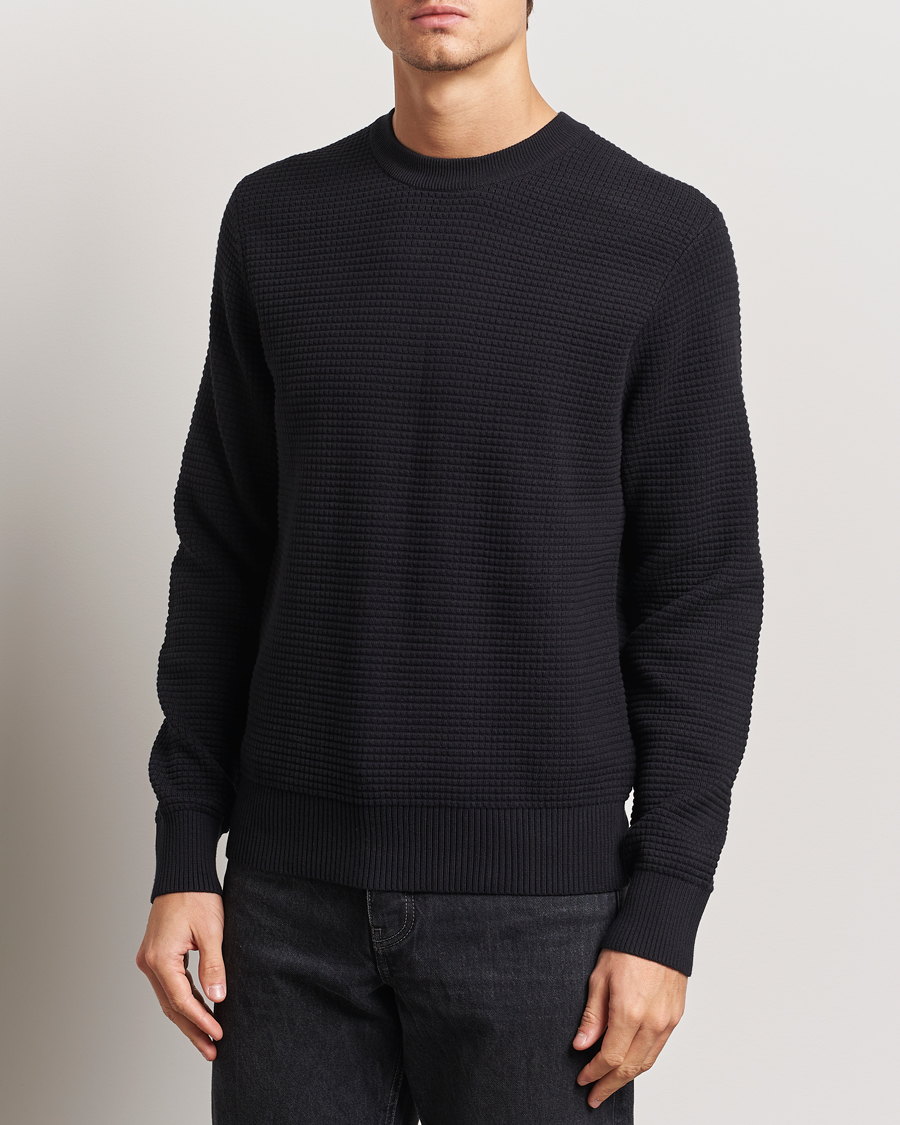 Heren | Truien | J.Lindeberg | Oliver Structure Cotton Sweater Black