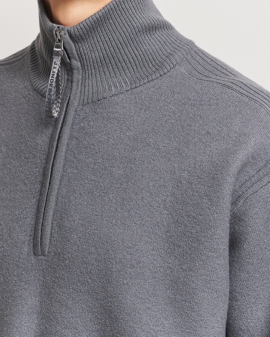 Heren | Truien | J.Lindeberg | Bon Boiled Wool Quarter Zip Lava Smoke