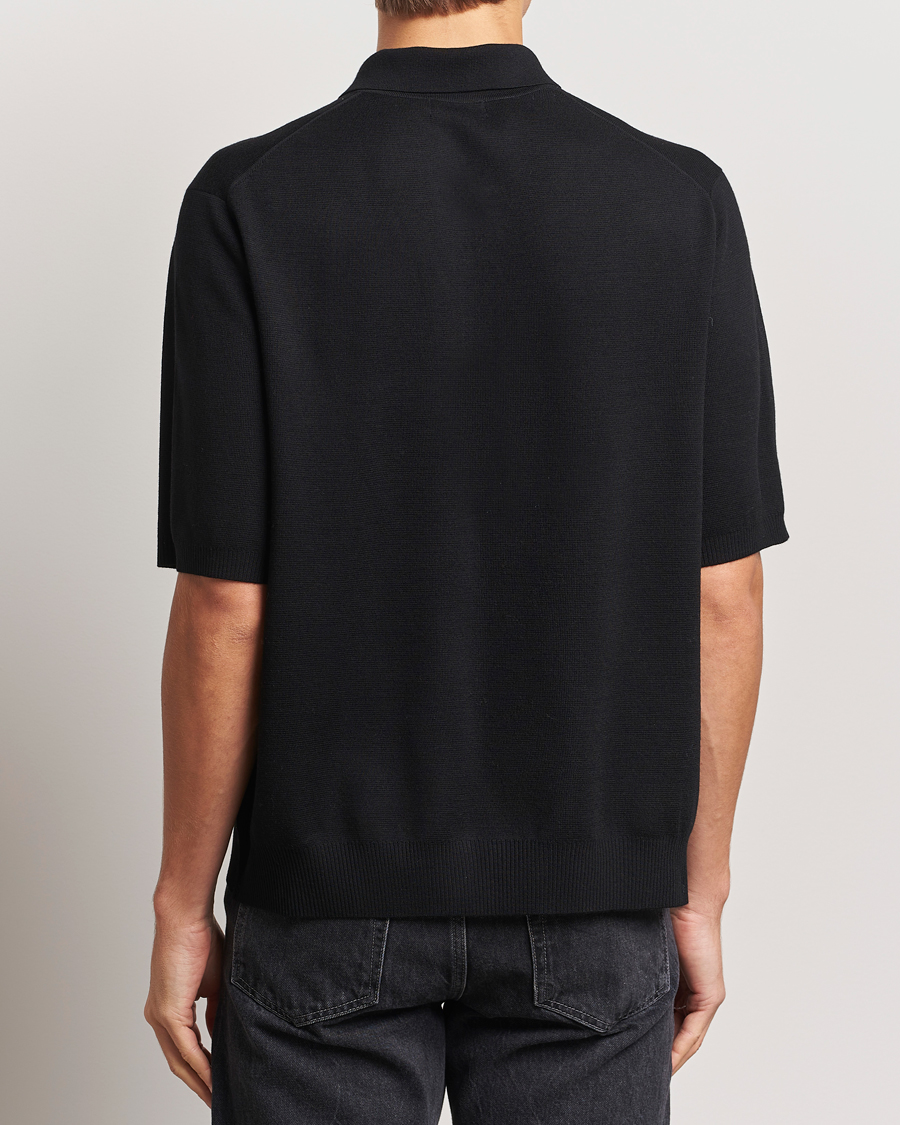 Heren | Truien | J.Lindeberg | Tyler Quarter Zip Knit Polo Black
