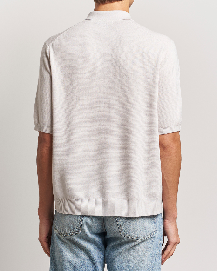 Heren | Truien | J.Lindeberg | Tyler Quarter Zip Knit Polo Moonbeam