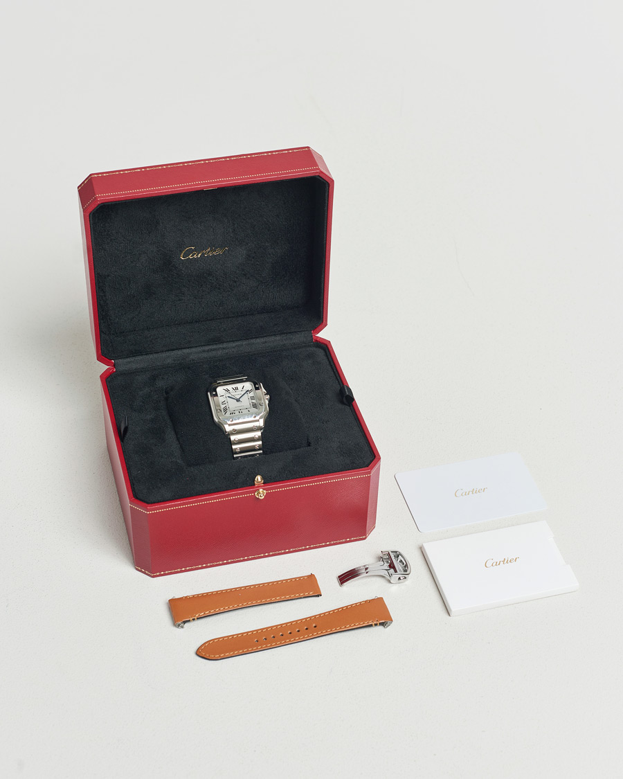 Heren | Cartier Pre-Owned Santos De Cartier WSSA0029 Silver | Cartier Pre-Owned | Santos De Cartier WSSA0029 Silver