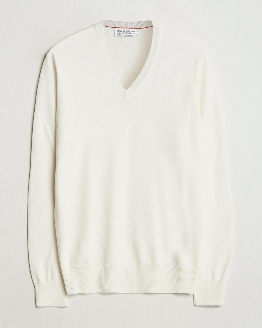 Heren | Truien | Brunello Cucinelli | 2 Ply Cashmere V-Neck Panama