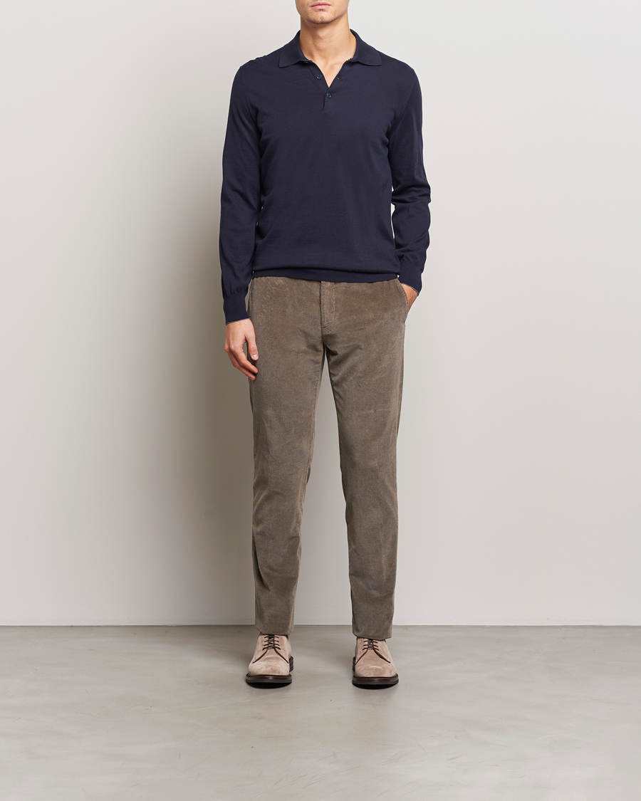 Heren | Truien | Brunello Cucinelli | Long Sleeve Polo Navy