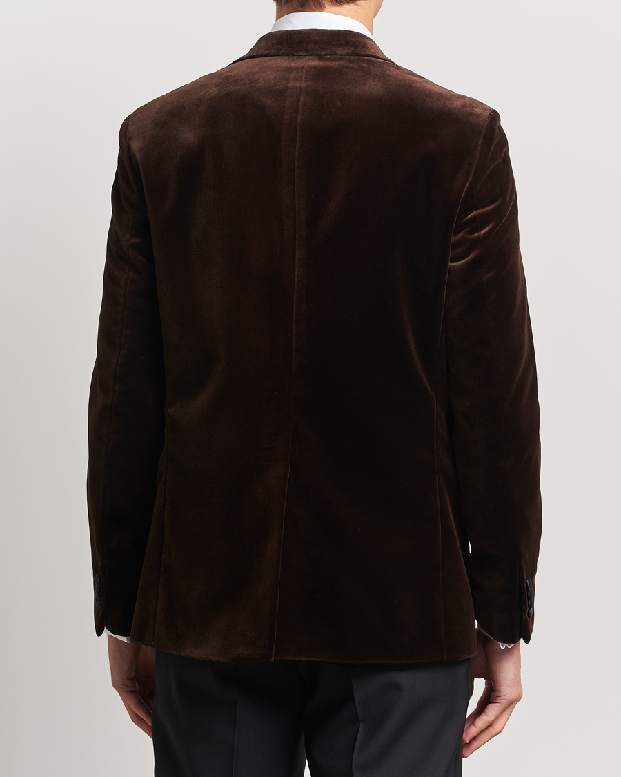 Heren | Blazers | Oscar Jacobson | Frampton Velvet Tuxedo Blazer Brown